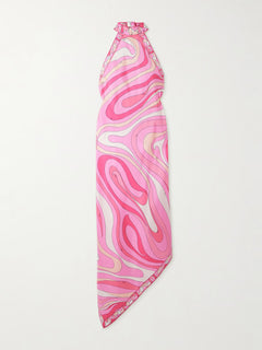 CELESTE SCARF HALTER DRESS