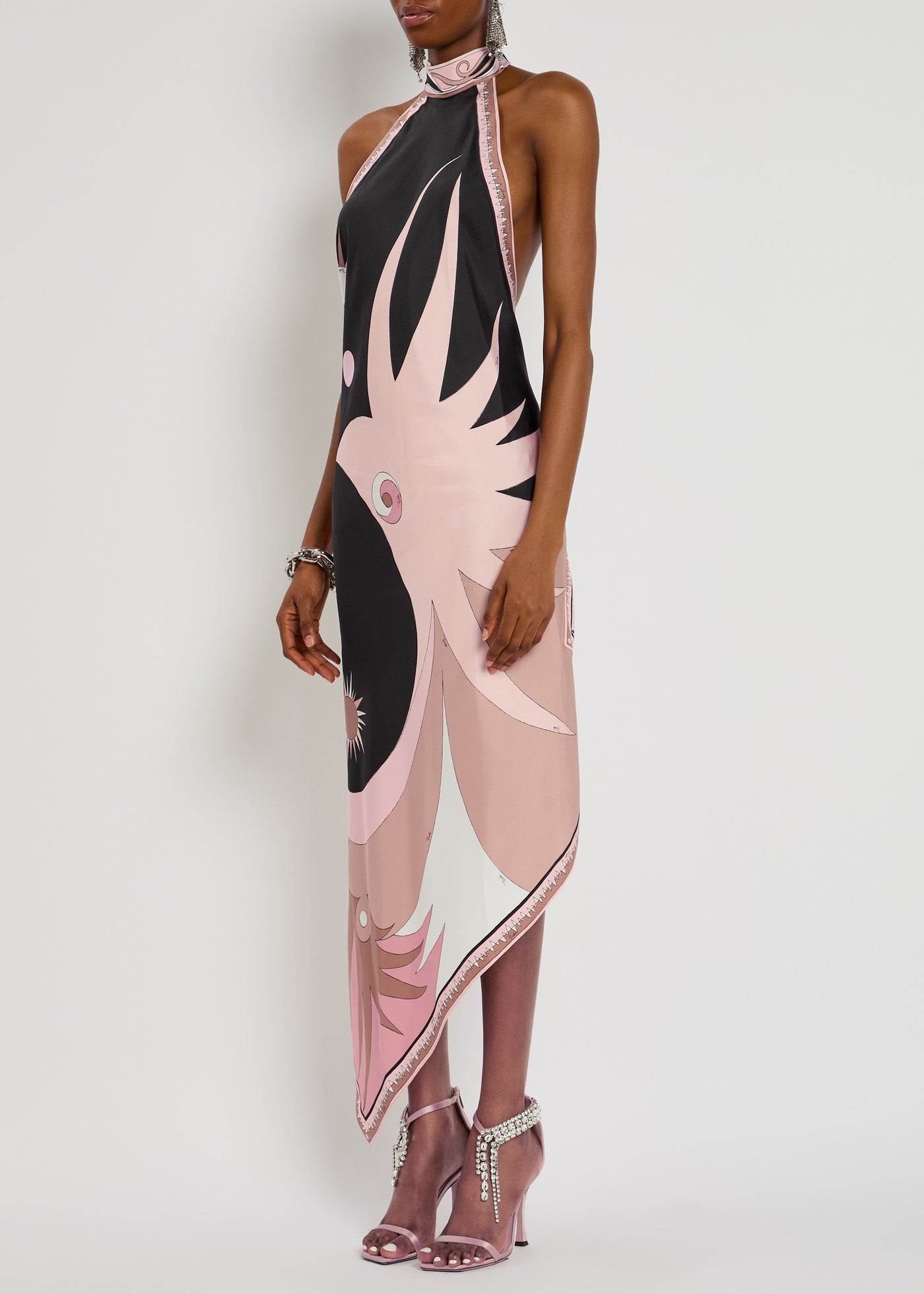 CELESTE SCARF HALTER DRESS