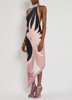 CELESTE SCARF HALTER DRESS