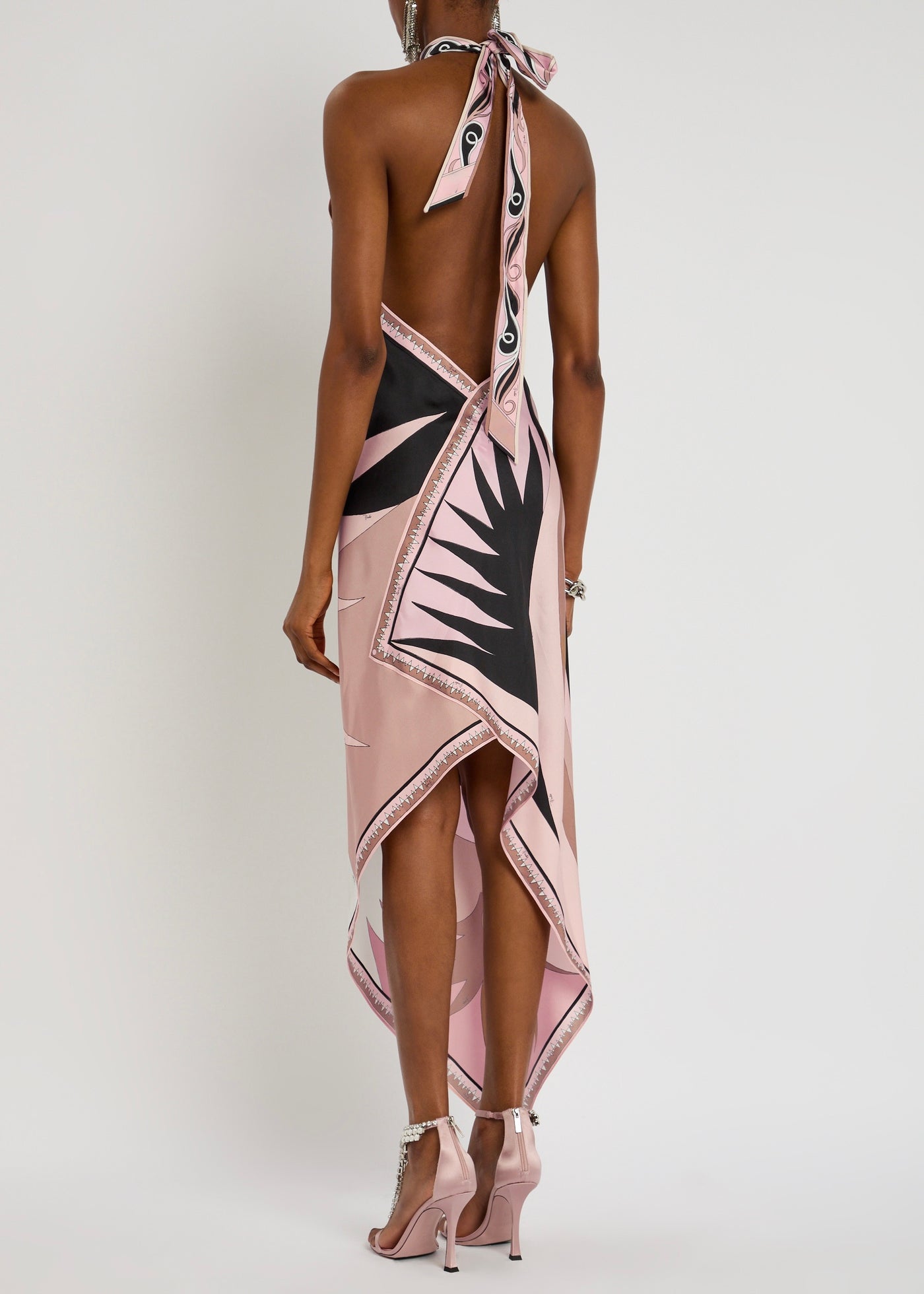 CELESTE SCARF HALTER DRESS